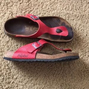 🎉12hr-SALE Red Polka dot Birkenstock